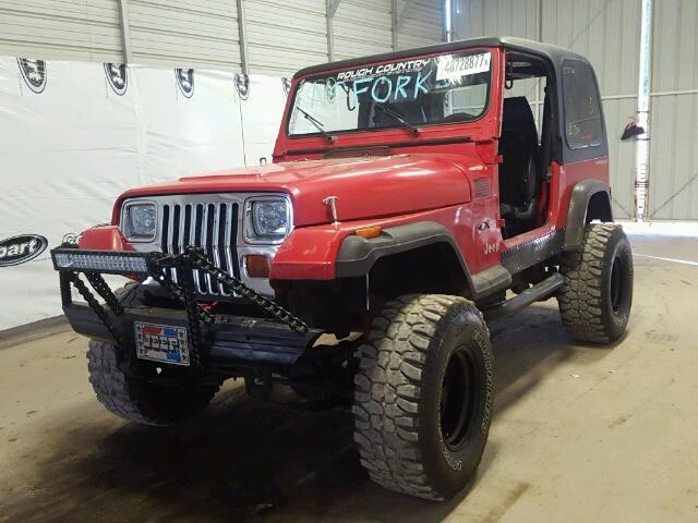 2J4FY19P1NJ540617 - 1992 JEEP WRANGLER / RED photo 2