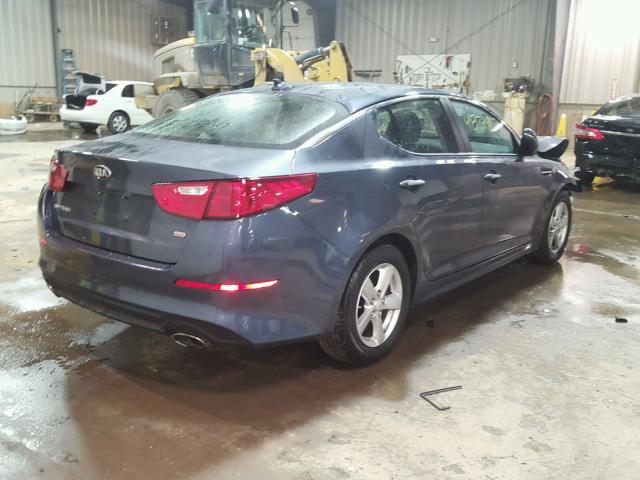 KNAGM4A71F5606888 - 2015 KIA OPTIMA LX BLUE photo 4