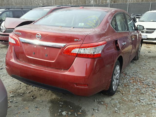 3N1AB7AP4FY239135 - 2015 NISSAN SENTRA S RED photo 4