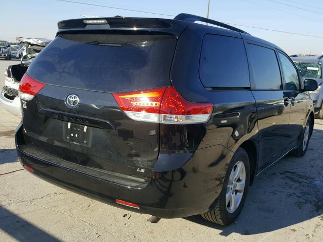 5TDKK3DC0DS384289 - 2013 TOYOTA SIENNA LE BLACK photo 4