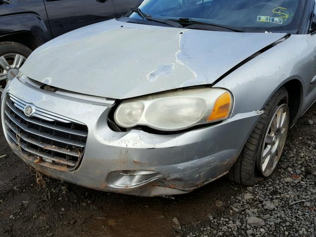 1C3EL75R64N148177 - 2004 CHRYSLER SEBRING GT SILVER photo 9