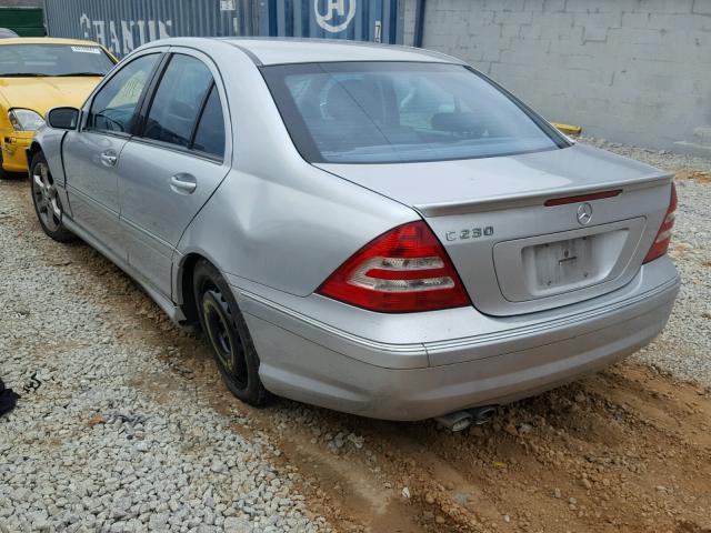 WDBRF52H87F932703 - 2007 MERCEDES-BENZ C 230 SILVER photo 3