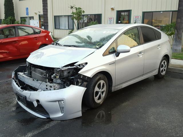 JTDKN3DU3C5436762 - 2012 TOYOTA PRIUS SILVER photo 2