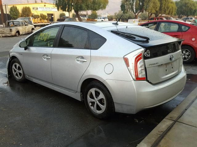 JTDKN3DU3C5436762 - 2012 TOYOTA PRIUS SILVER photo 3