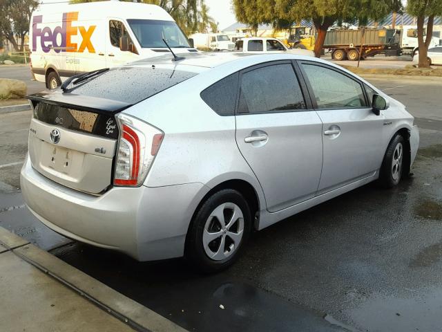 JTDKN3DU3C5436762 - 2012 TOYOTA PRIUS SILVER photo 4