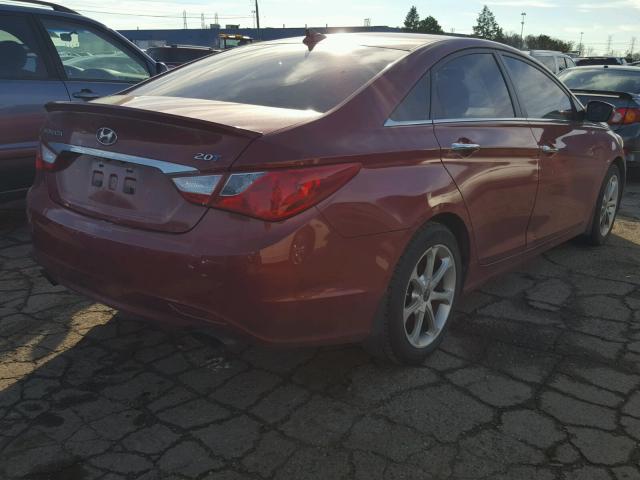 5NPEC4AB9CH456591 - 2012 HYUNDAI SONATA SE BURGUNDY photo 4