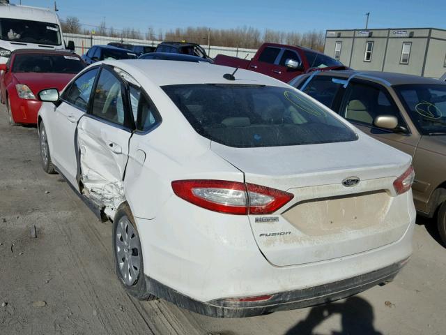 3FA6P0G78DR254060 - 2013 FORD FUSION S WHITE photo 3