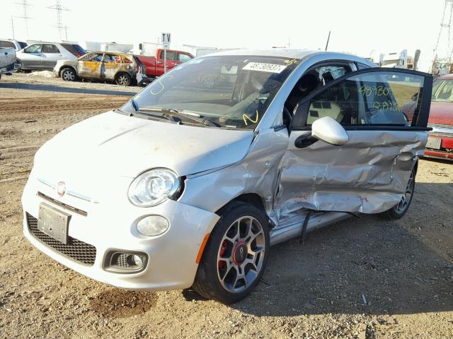 3C3CFFBR3CT116136 - 2012 FIAT 500 SPORT SILVER photo 2