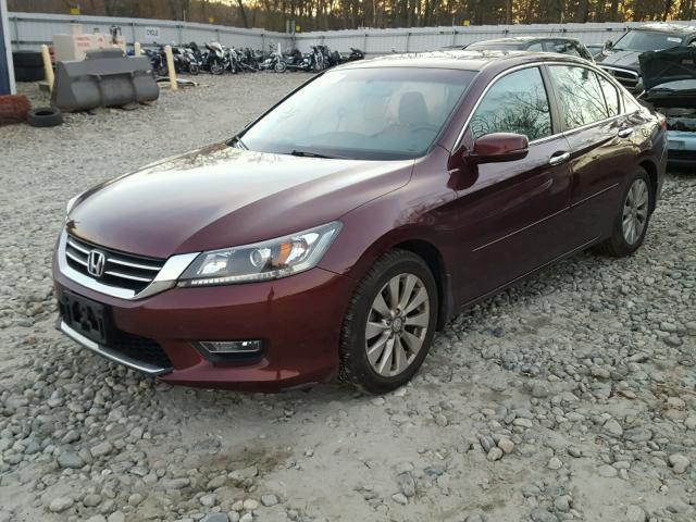 1HGCR2F71DA176141 - 2013 HONDA ACCORD EX RED photo 2