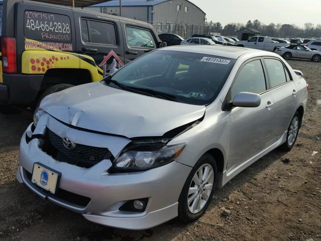 2T1BU40EX9C073041 - 2009 TOYOTA COROLLA BA SILVER photo 2