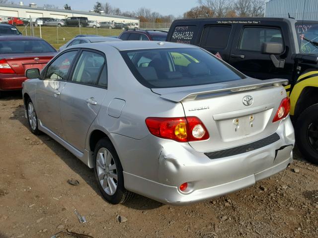 2T1BU40EX9C073041 - 2009 TOYOTA COROLLA BA SILVER photo 3