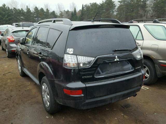 JA4AS2AW8BU026414 - 2011 MITSUBISHI OUTLANDER BLACK photo 3