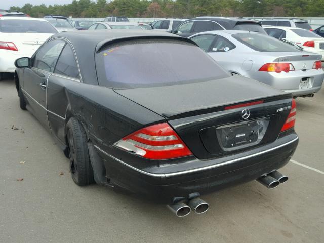 WDBPJ75J52A029155 - 2002 MERCEDES-BENZ CL 500 BLACK photo 3