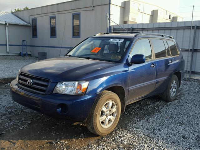 JTEGD21A360145611 - 2006 TOYOTA HIGHLANDER BLUE photo 2