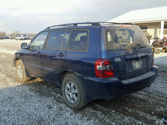 JTEGD21A360145611 - 2006 TOYOTA HIGHLANDER BLUE photo 3