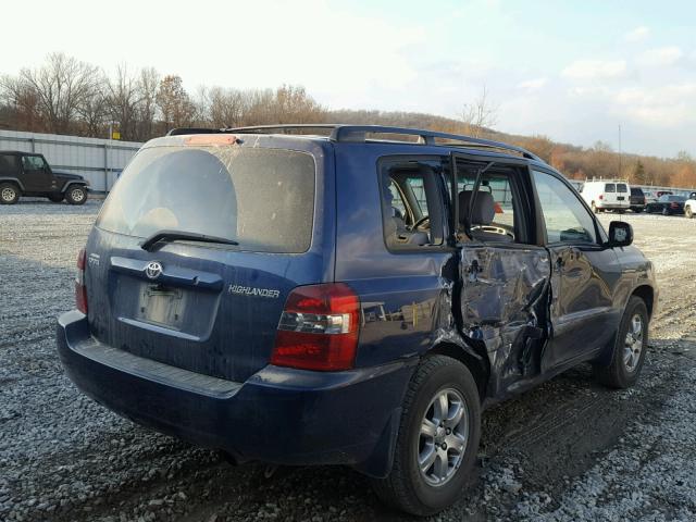 JTEGD21A360145611 - 2006 TOYOTA HIGHLANDER BLUE photo 4