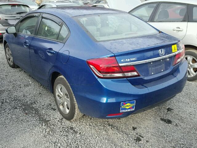 19XFB2F57FE268532 - 2015 HONDA CIVIC LX BLUE photo 3