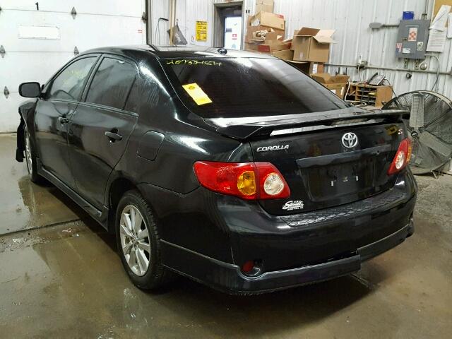 1NXBU40E29Z002088 - 2009 TOYOTA COROLLA BA BLACK photo 3