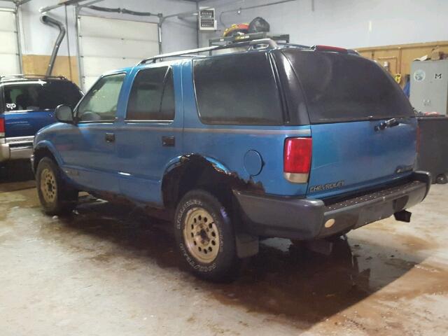 1GNDT13W9S2113801 - 1995 CHEVROLET BLAZER BLUE photo 3