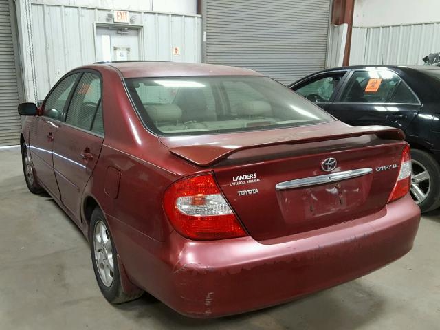 JTDBE32K420044550 - 2002 TOYOTA CAMRY LE MAROON photo 3