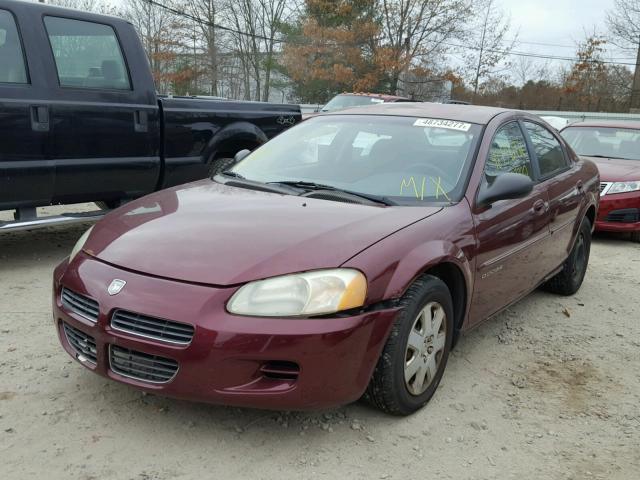 1B3EJ46X71N620610 - 2001 DODGE STRATUS SE BURGUNDY photo 2