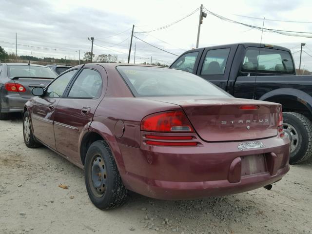 1B3EJ46X71N620610 - 2001 DODGE STRATUS SE BURGUNDY photo 3