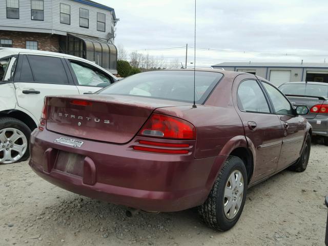 1B3EJ46X71N620610 - 2001 DODGE STRATUS SE BURGUNDY photo 4