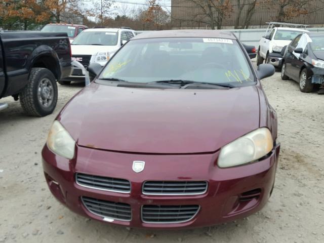 1B3EJ46X71N620610 - 2001 DODGE STRATUS SE BURGUNDY photo 9