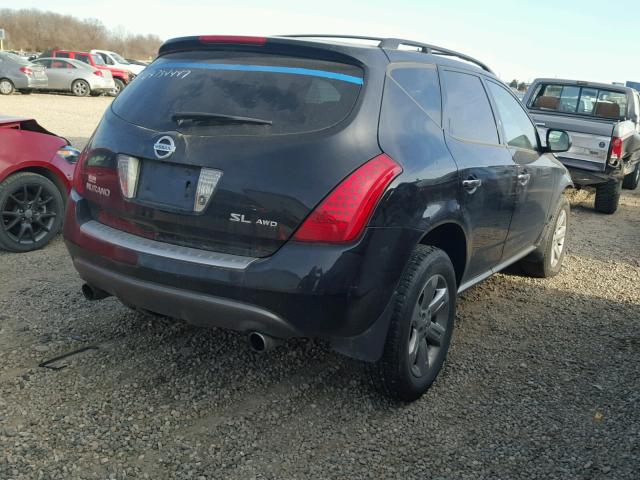 JN8AZ08W46W543428 - 2006 NISSAN MURANO SL BLACK photo 4