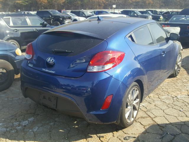 KMHTC6AD3GU294775 - 2016 HYUNDAI VELOSTER B BLUE photo 4