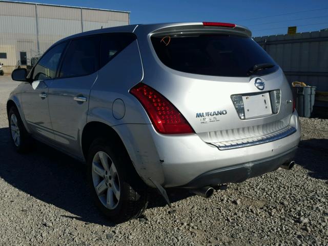 JN8AZ08WX6W502267 - 2006 NISSAN MURANO SL SILVER photo 3