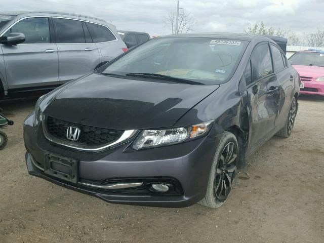 2HGFB2F94EH517280 - 2014 HONDA CIVIC EXL GRAY photo 2