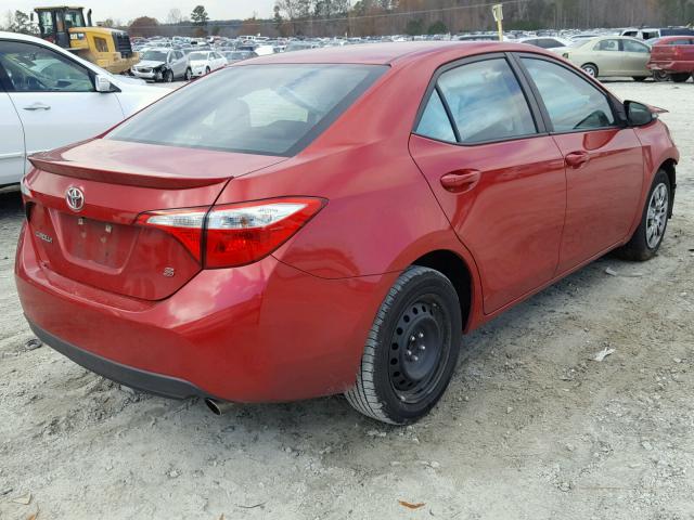 5YFBURHE9EP011142 - 2014 TOYOTA COROLLA L RED photo 4