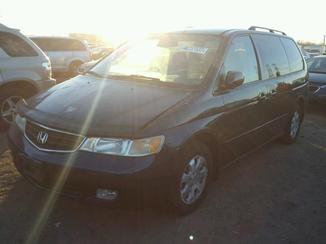 5FNRL18993B070982 - 2003 HONDA ODYSSEY EX BLUE photo 2