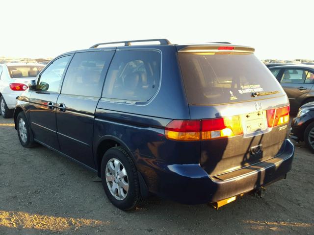 5FNRL18993B070982 - 2003 HONDA ODYSSEY EX BLUE photo 3