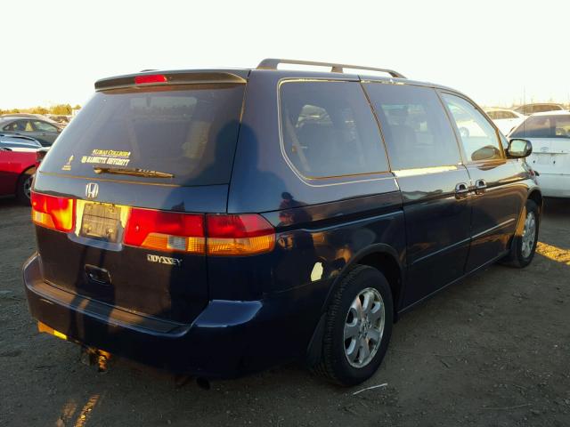5FNRL18993B070982 - 2003 HONDA ODYSSEY EX BLUE photo 4