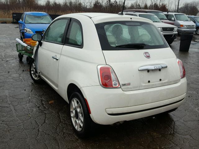 3C3CFFAR3CT104005 - 2012 FIAT 500 POP WHITE photo 3