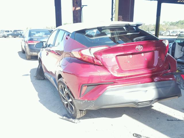 NMTKHMBX2JR019486 - 2018 TOYOTA C-HR XLE RED photo 3