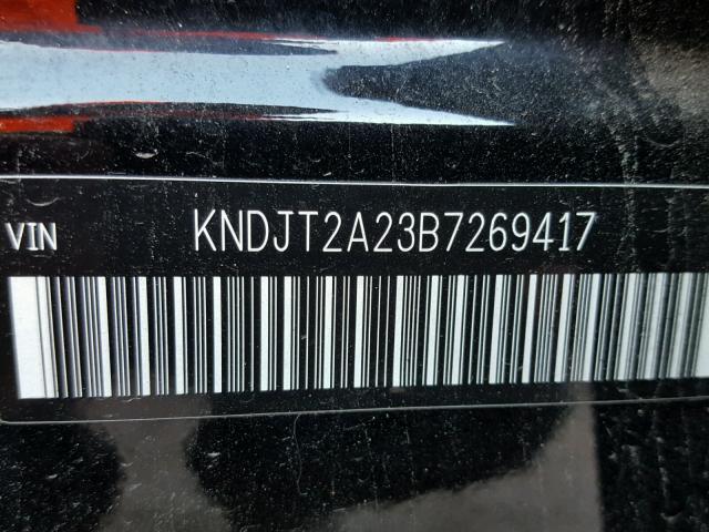 KNDJT2A23B7269417 - 2011 KIA SOUL + BLACK photo 10