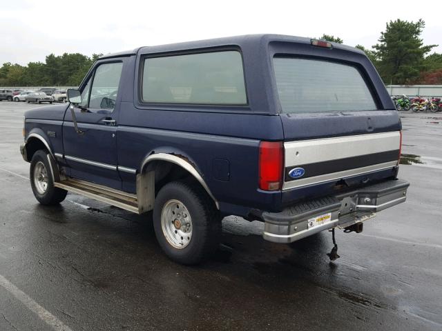 1FMEU15N7RLA66797 - 1994 FORD BRONCO U10 BLUE photo 3