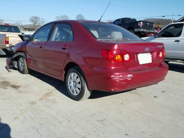 2T1BR38E94C264555 - 2004 TOYOTA COROLLA CE MAROON photo 3