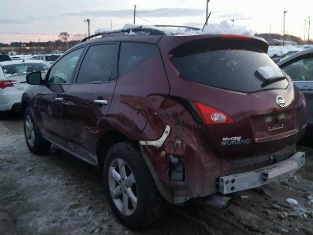 JN8AZ1MW8AW121456 - 2010 NISSAN MURANO S BURGUNDY photo 3