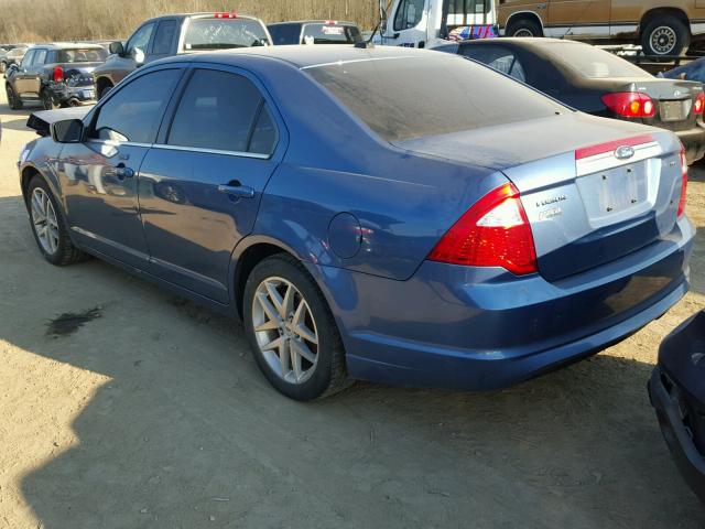 3FAHP0JAXAR314915 - 2010 FORD FUSION SEL BLUE photo 3