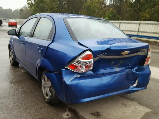 KL1TD56678B076848 - 2008 CHEVROLET AVEO BASE Көк фото 3