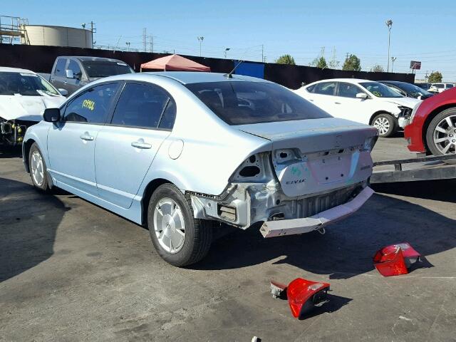 JHMFA36257S006472 - 2007 HONDA CIVIC HYBR BLUE photo 3