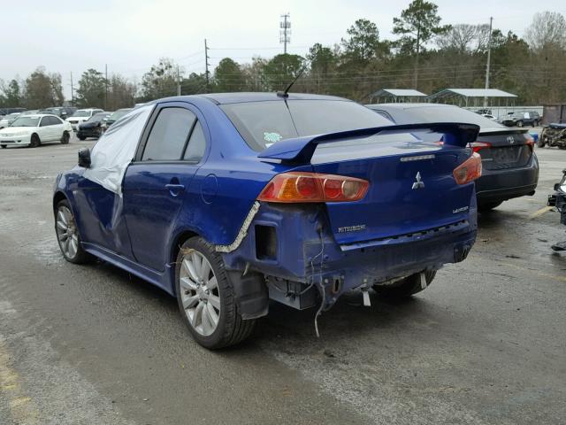 JA3AU86U38U043591 - 2008 MITSUBISHI LANCER GTS BLUE photo 3