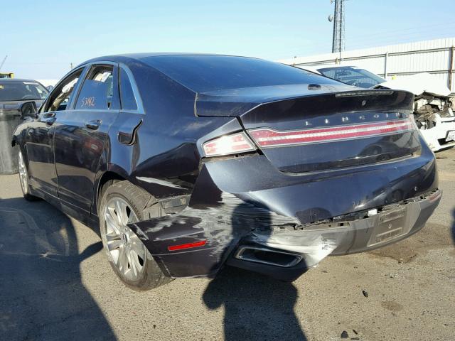 3LN6L2LU1ER829612 - 2014 LINCOLN MKZ HYBRID BLUE photo 3