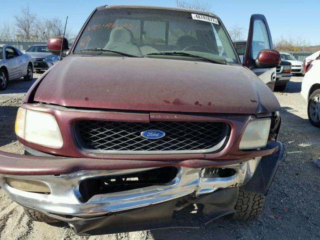 1FTDX1867VKA16851 - 1997 FORD F150 MAROON photo 7