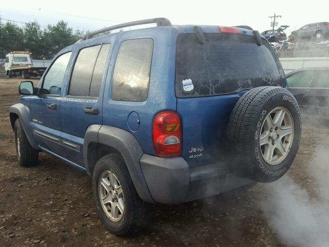 1J4GL48K13W623450 - 2003 JEEP LIBERTY SP BLUE photo 3