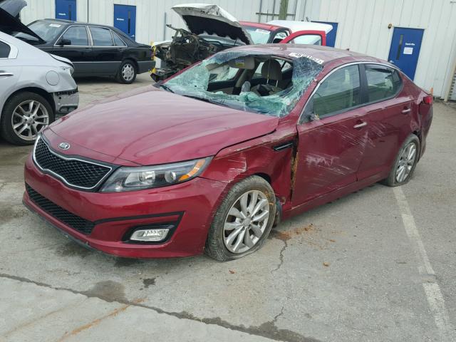 5XXGM4A76FG497052 - 2015 KIA OPTIMA LX RED photo 2